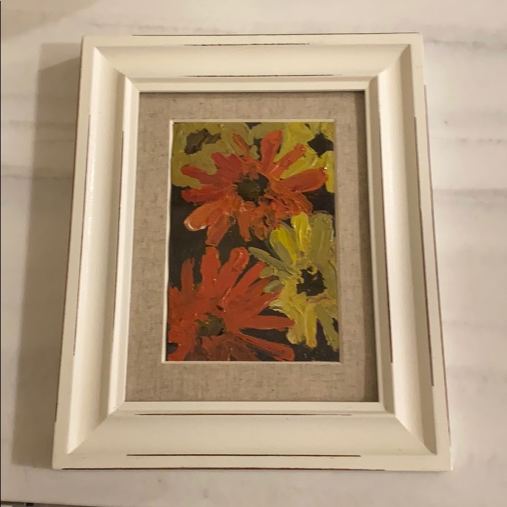 Framed flower painting
